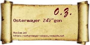 Ostermayer Zágon névjegykártya